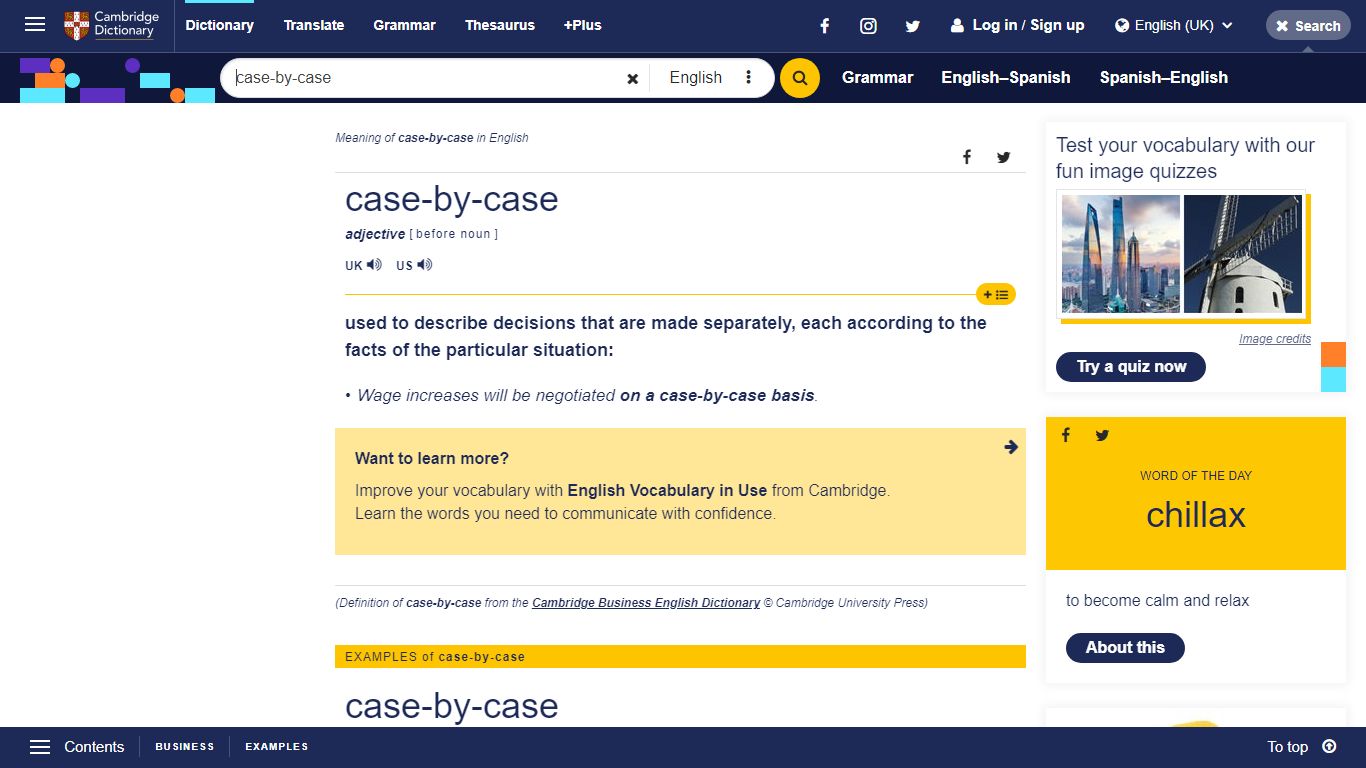 CASE-BY-CASE | meaning in the Cambridge English Dictionary